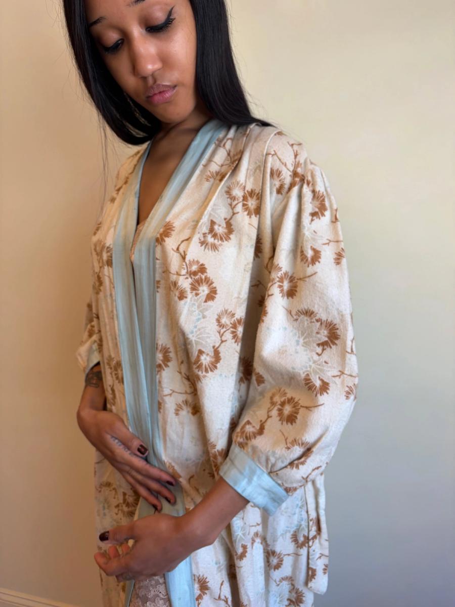 1890s or early 1900s Pastel Flannel Robe product image