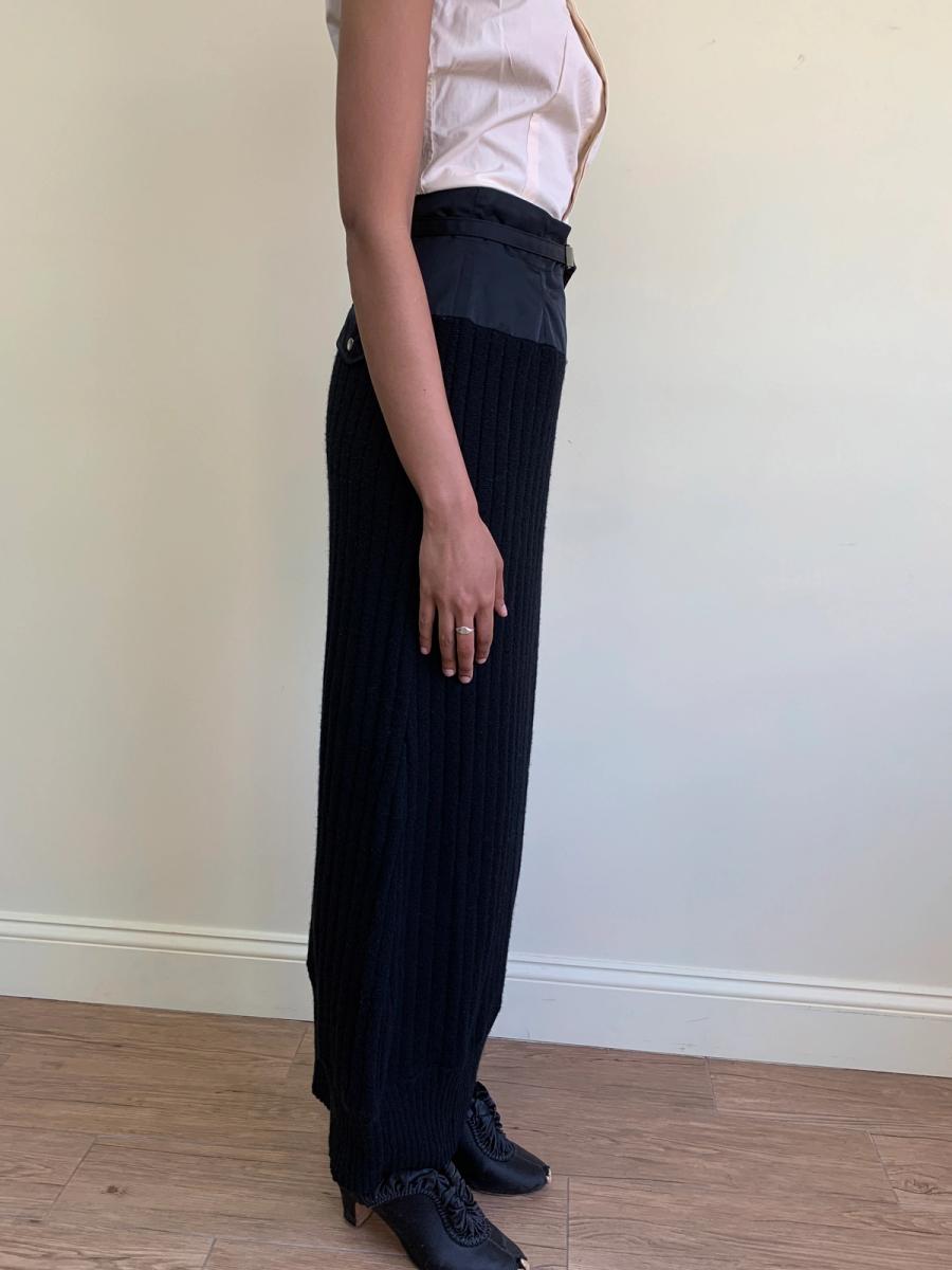 90s Atsuro Tayama Knit Maxi Skirt with Cinching Belt  product image