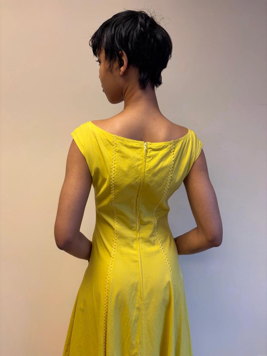 Chantal Thomass Yellow Full Skirted Ricrac Dress product image