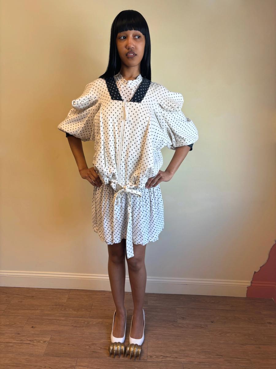 Bernhard Willhelm White Faux Ermine Sweatshirt product image