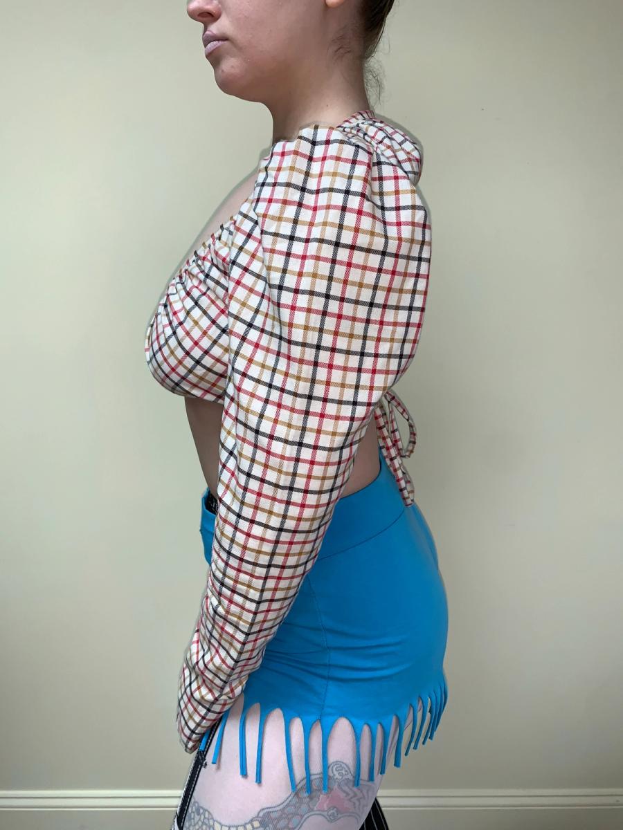 90s Vivienne Westwood Gold Label Checked Plaid Wrap Top  product image