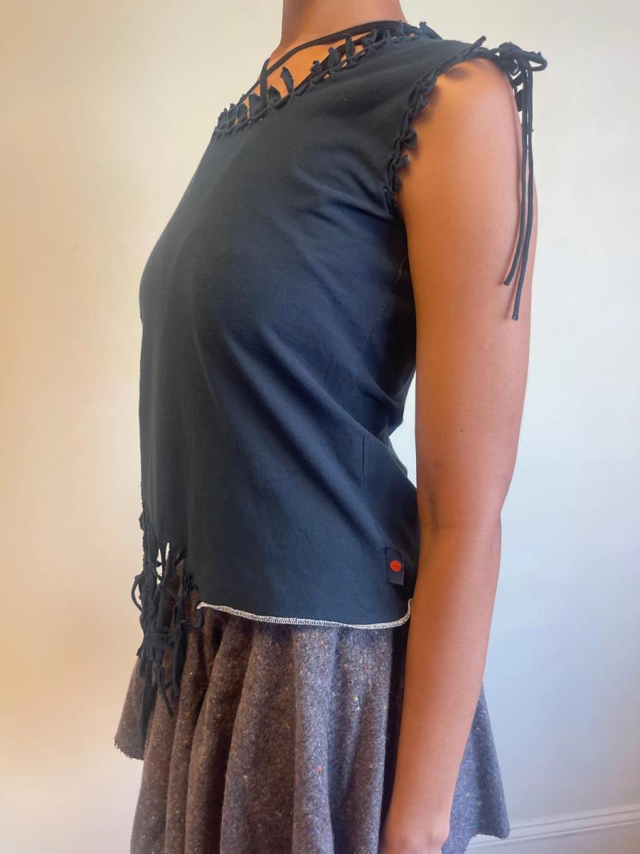 Michiko Koshino Shredded and Knotted Tank Top product image