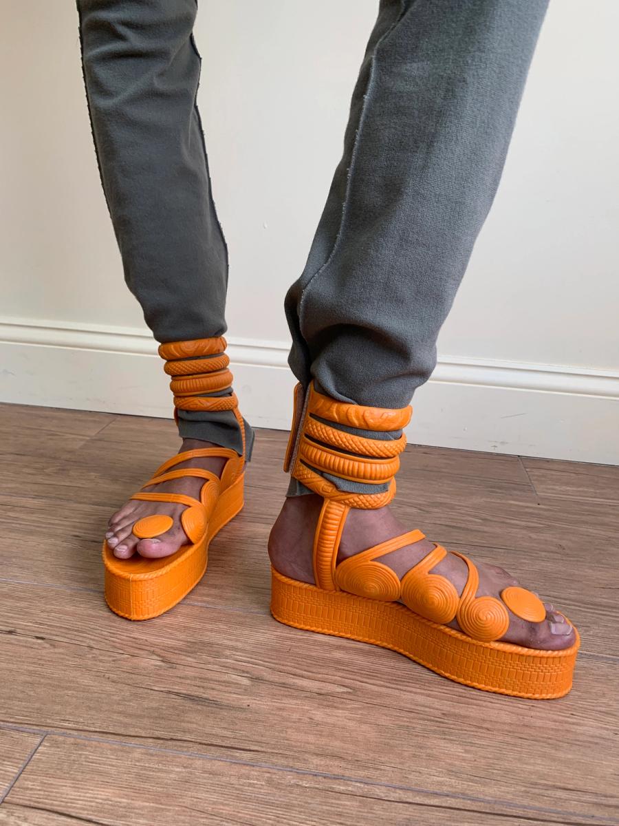 1985 Gaultier for Grendha Gladiator Sandals & Arm Cuff product image