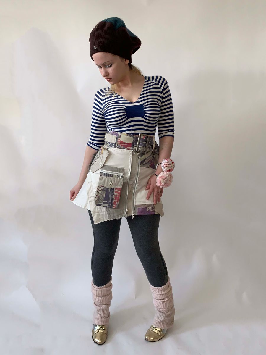 Nozomi Ishiguro Papier Print Belted Skirt product image