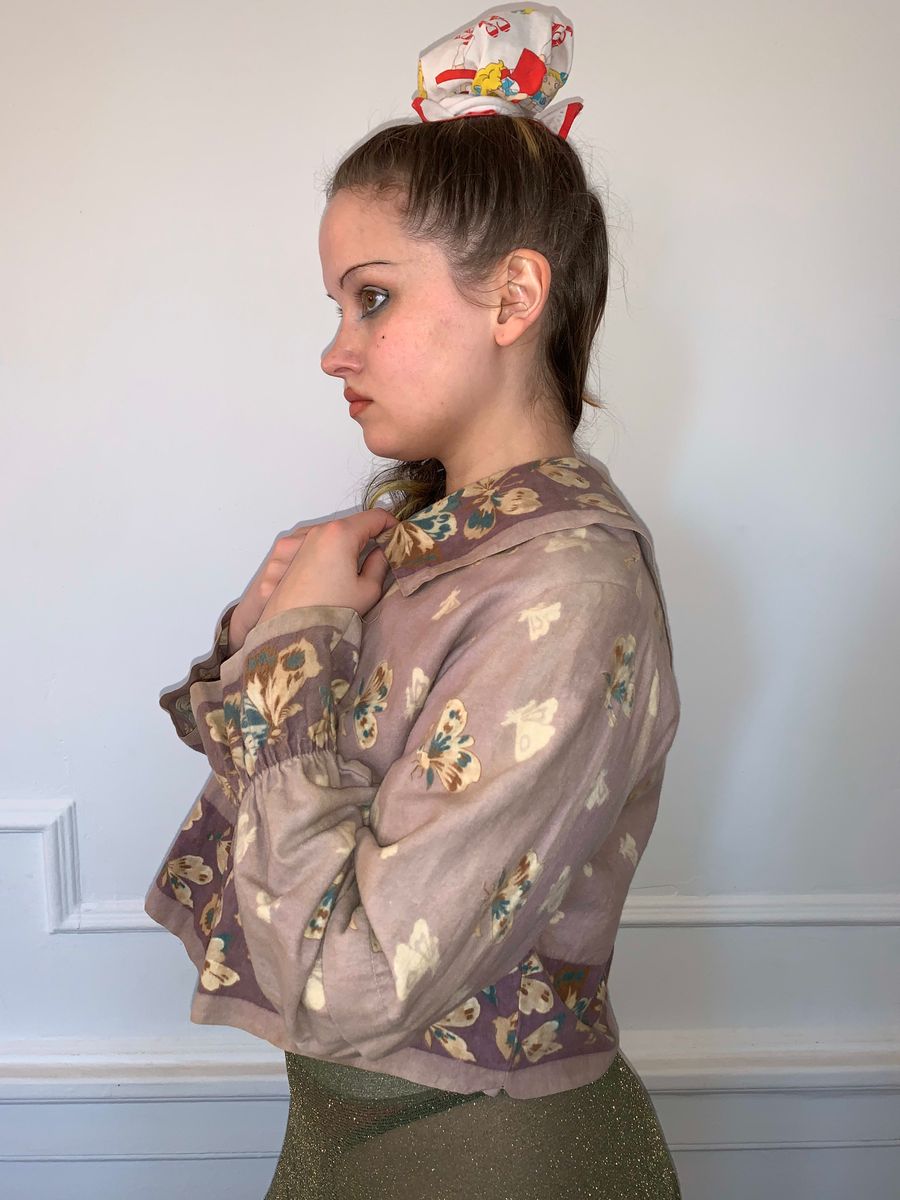 Edwardian Printed Flannel Butterfly Bed Jacket product image