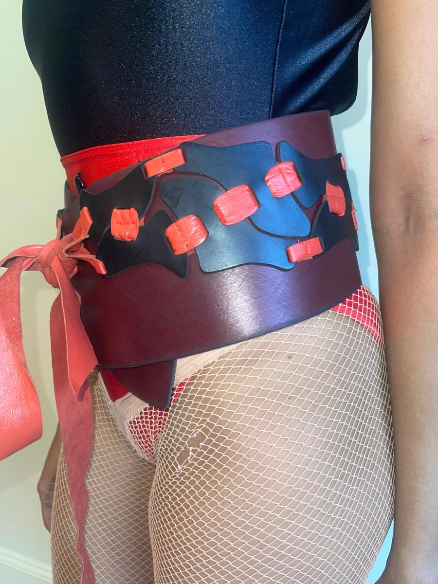 Save The Queen! Leather Patchwork Wrap Belt product image