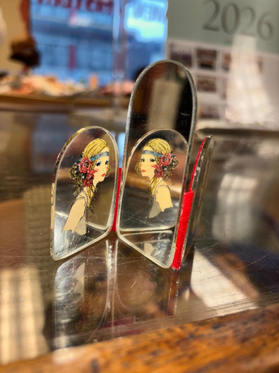 70s Art Nouveau Portrait Folding Mirror product image