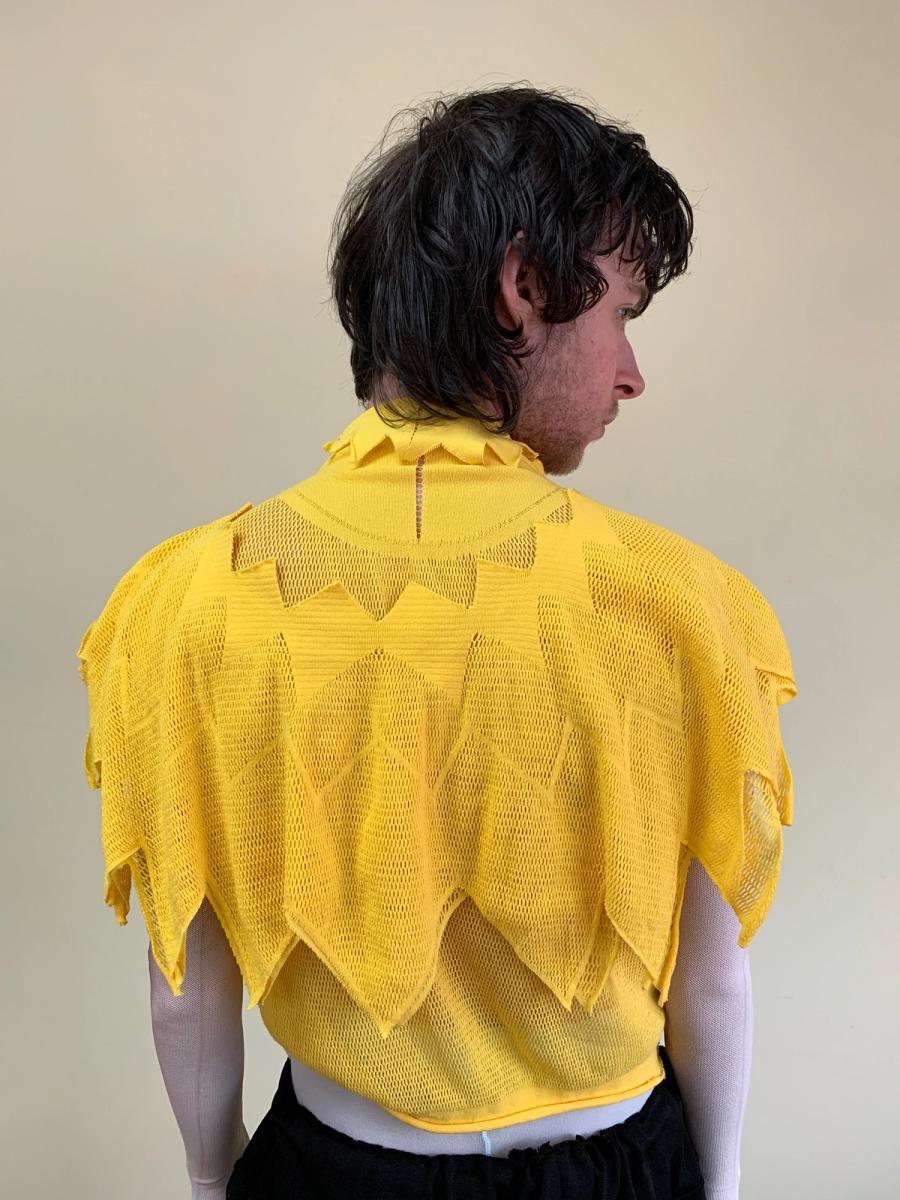 Issey Miyake APOC Yellow Pleated Top With Hood product image