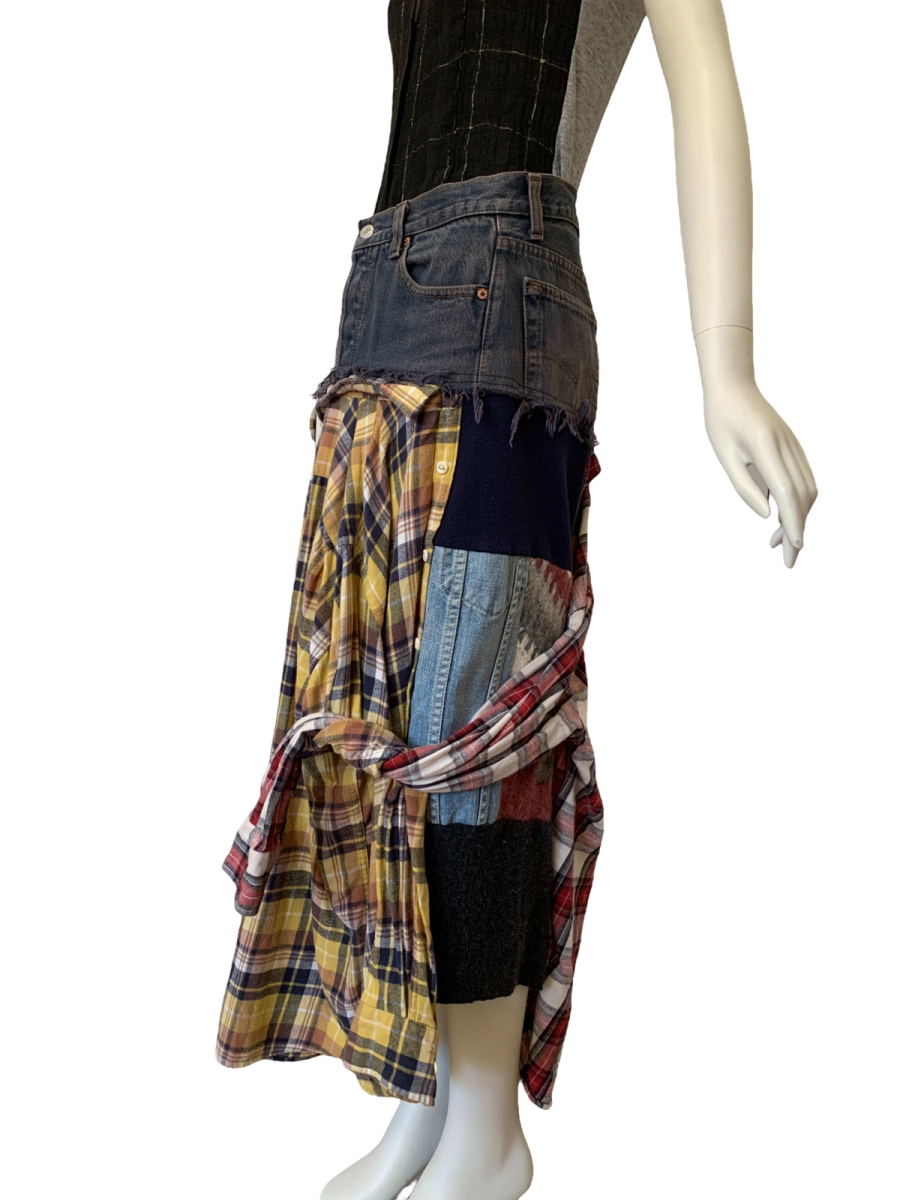 Tomoki Yurita Flannel Assemblage Skirt product image