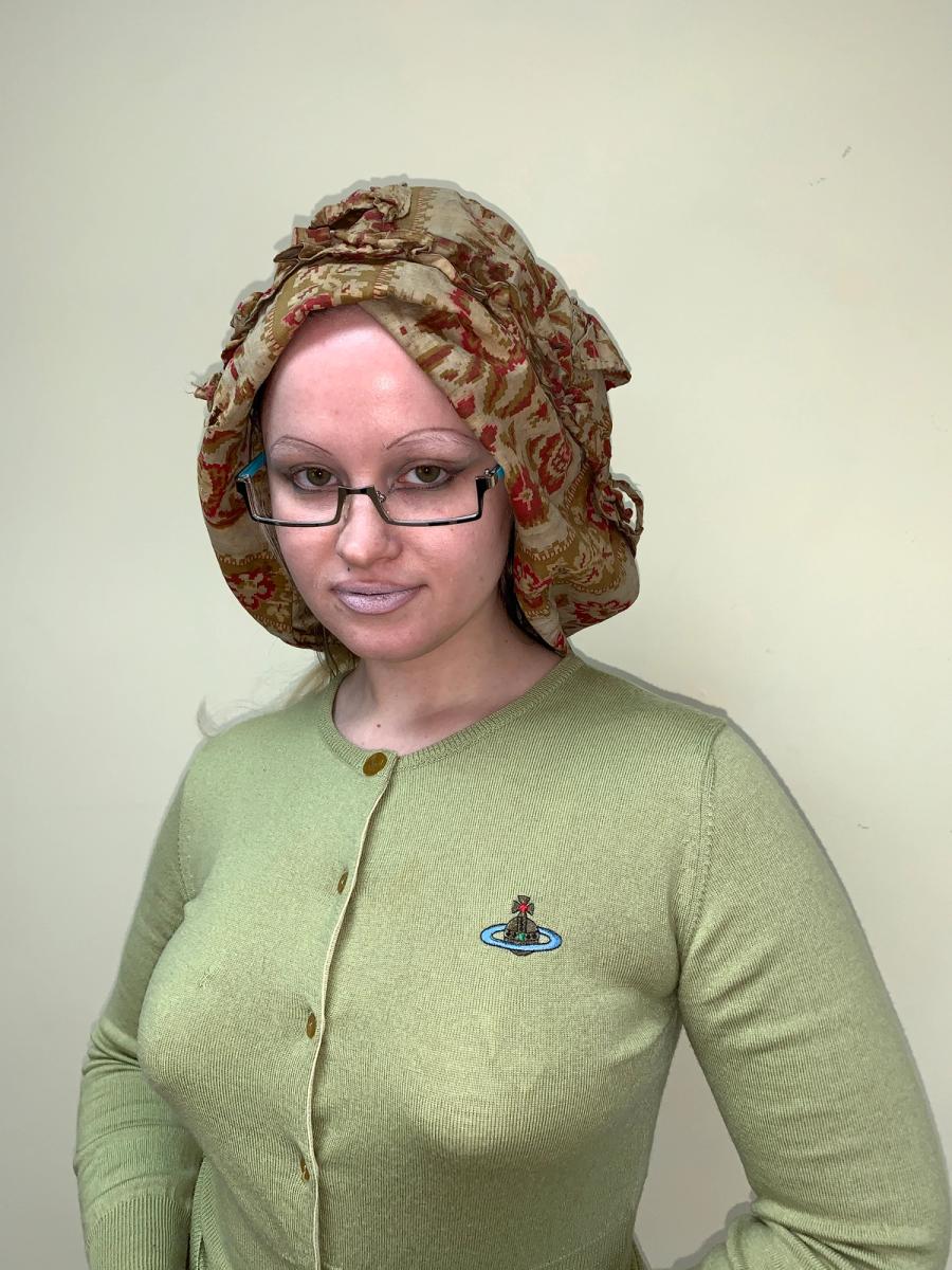 1800s Printed Fabric Slouchy Hat  product image