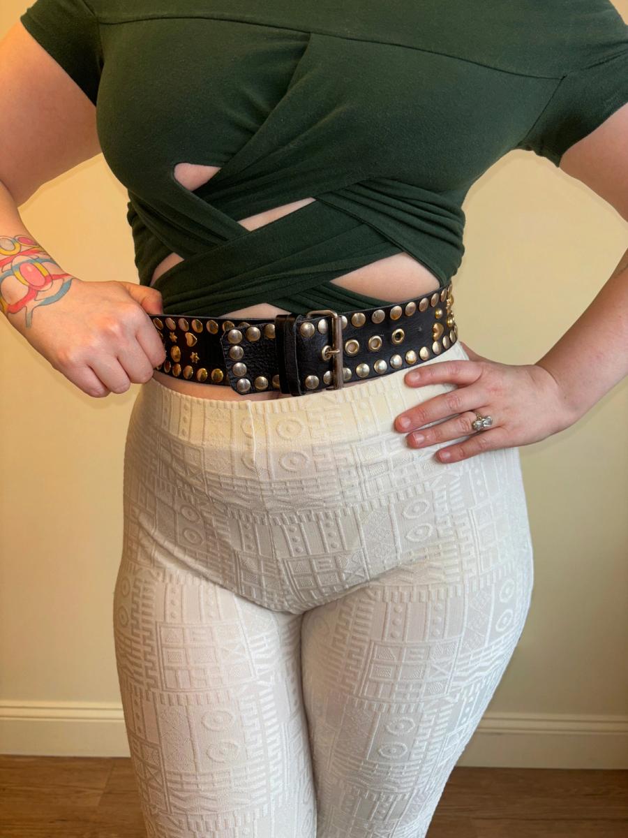 90s Romeo Gigli Green Criss Cross Top product image