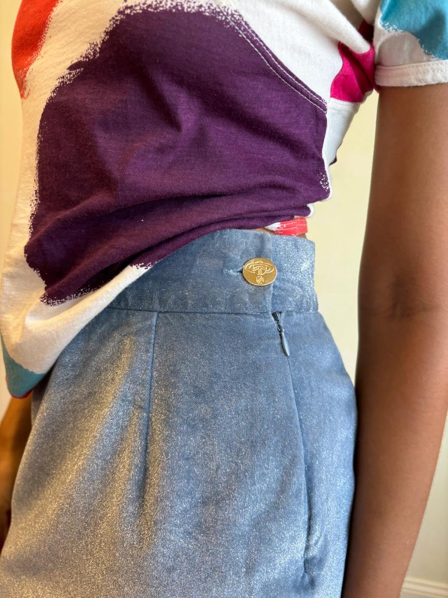 90s Vivienne Westwood Sparkly Velvet Mini Skirt product image
