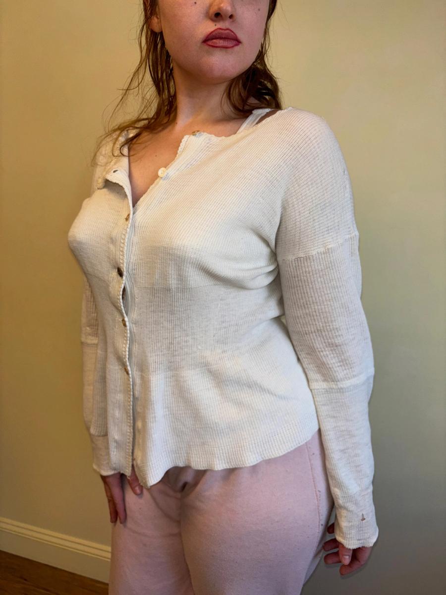 Rare French Antique Cotton Cardigan product image