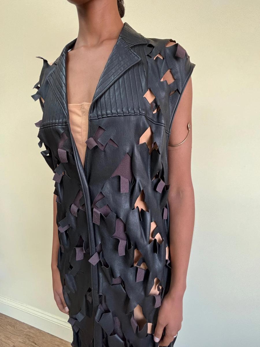 90s Yoshiki Hishinuma Leather Cutout Vest Dress product image