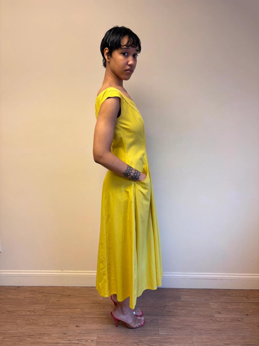 Chantal Thomass Yellow Full Skirted Ricrac Dress  product image