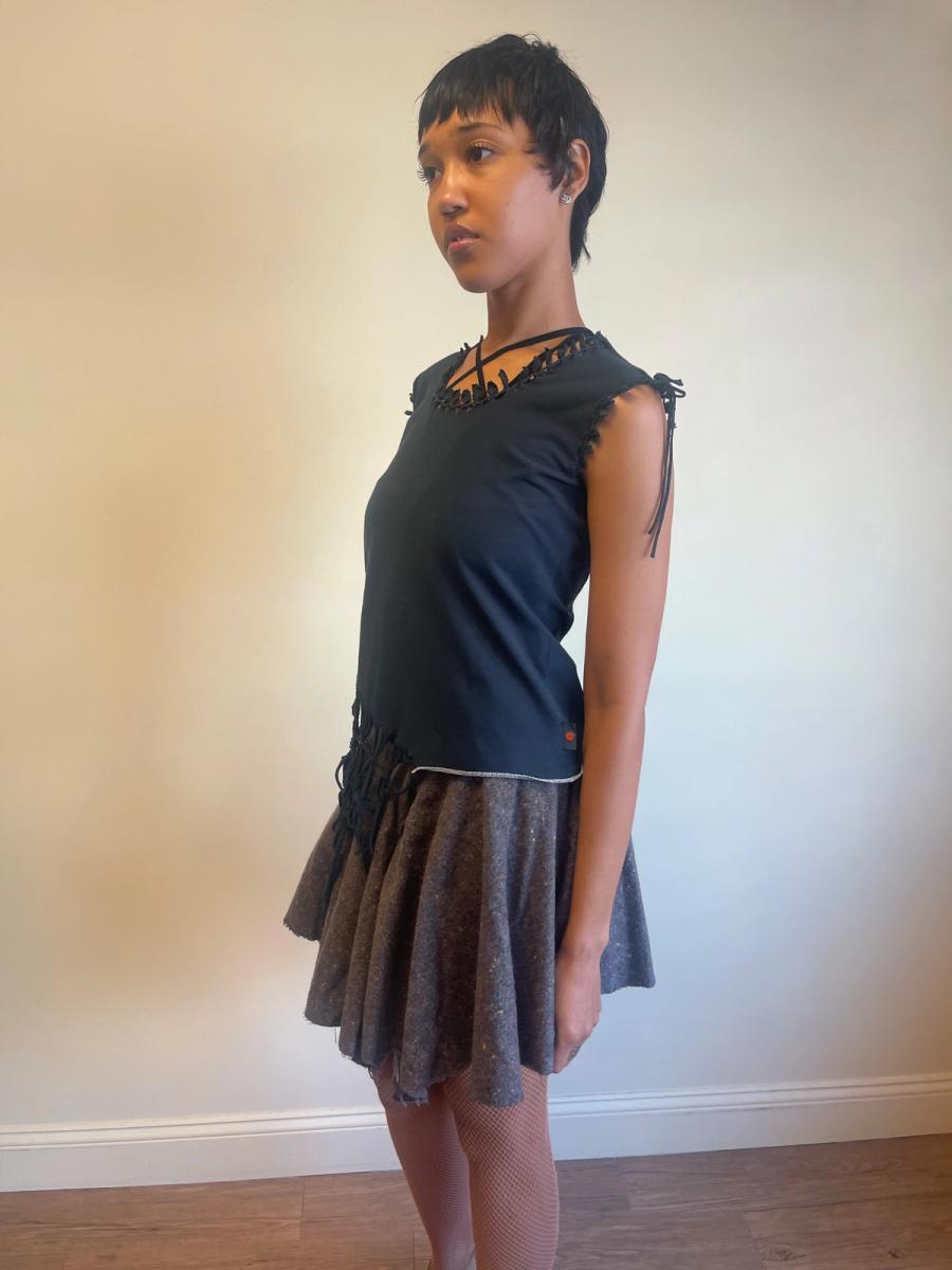 Michiko Koshino Shredded and Knotted Tank Top product image