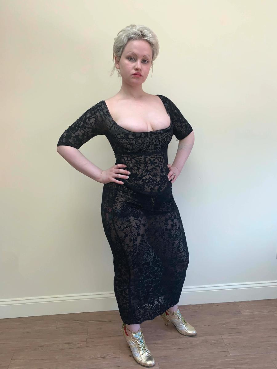 A/W 1992-93 Vivienne Westwood Flocked Tulle Regency Corset Dress product image