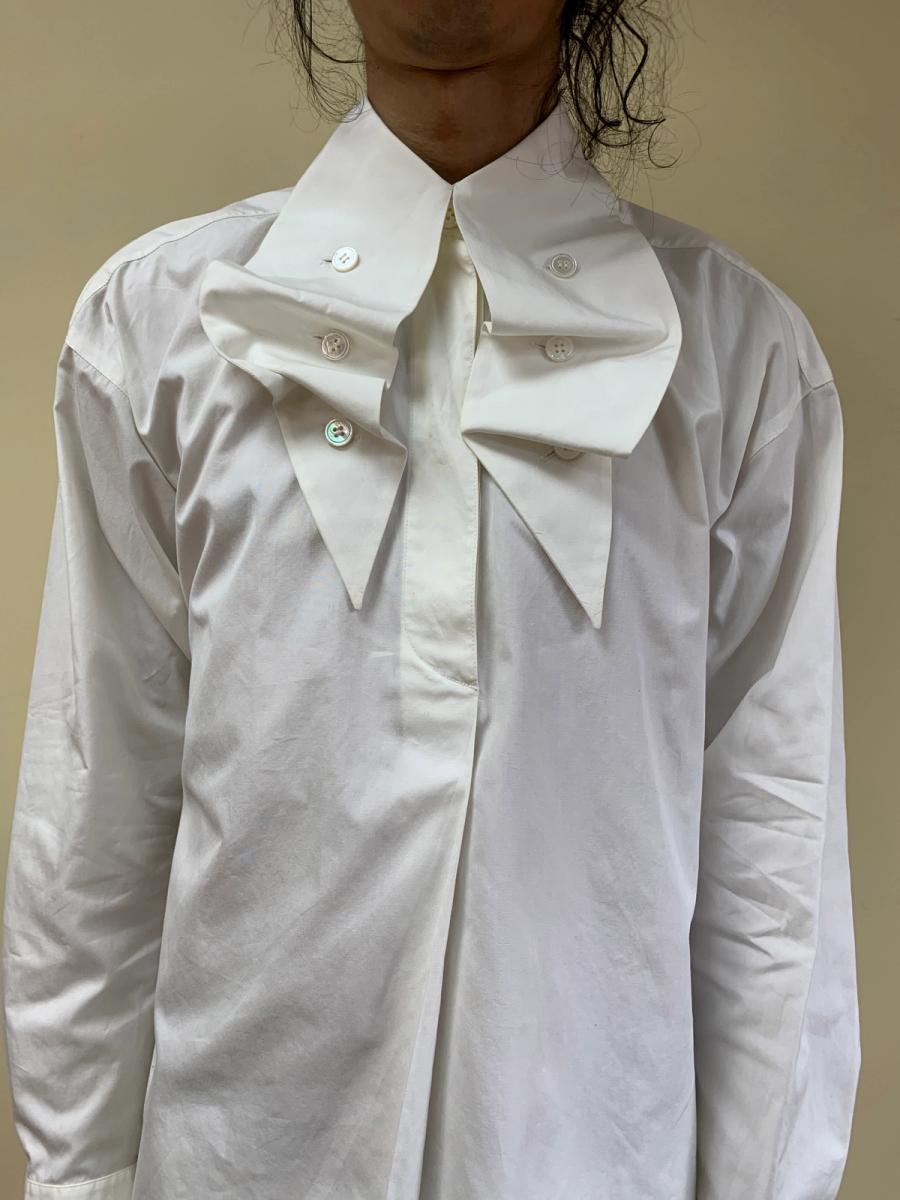 1980s Issey Miyake Button Collar Poet Blouse product image