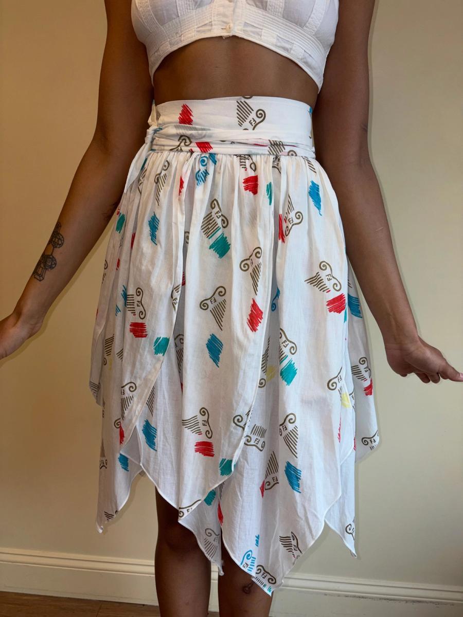 80s Fendi Jagged Hem Wrap Skirt product image