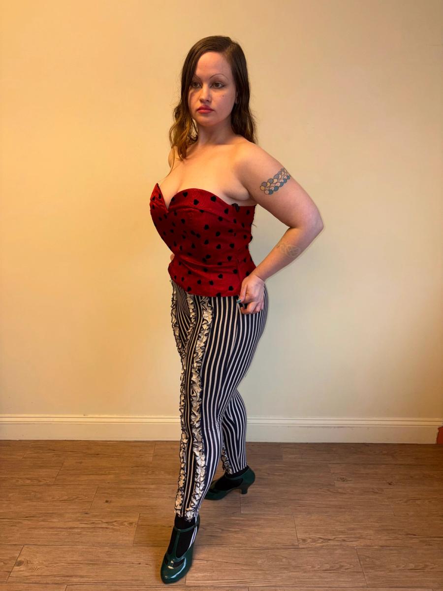 80s Krizia Moiré Flocked Bustier  product image