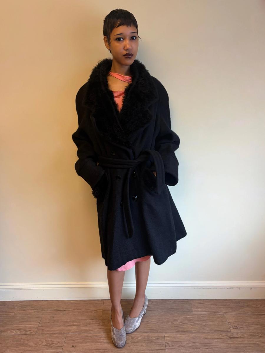 Vintage Chantal Thomass Mohair and Marabou Trench Coat product image