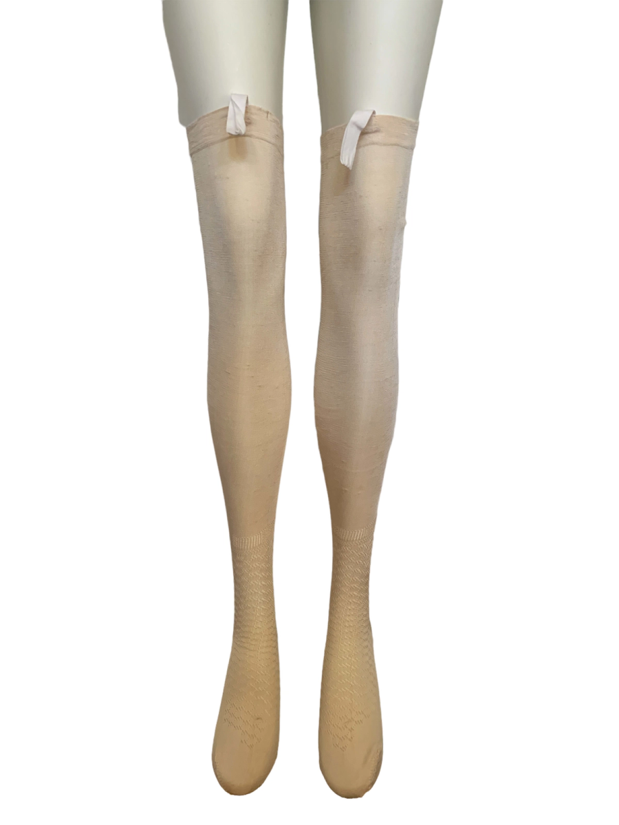French Antique Silk Stockings with Garter Tabs product image