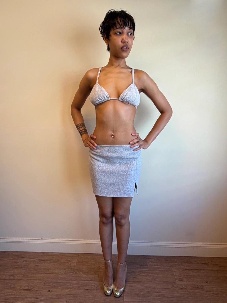 90s Norma Kamali Fleece Bikini Set product image