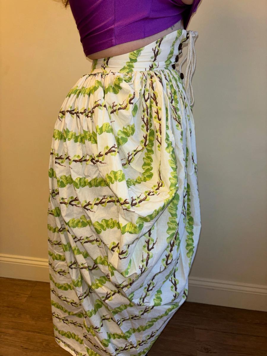 Vintage Chantal Thomass Ribbon and Leaf Print Voluminous Skirt product image