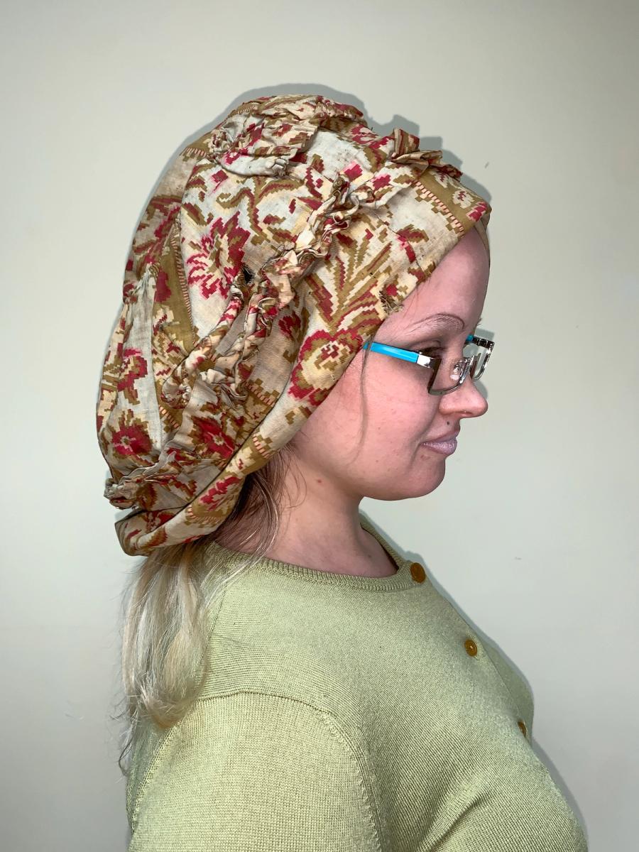 1800s Printed Fabric Slouchy Hat  product image