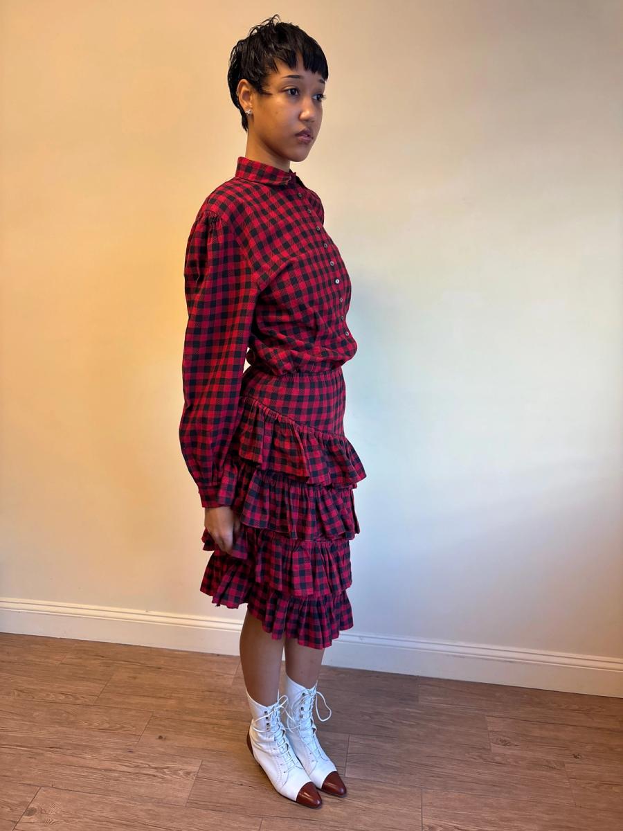 80s Norma Kamali Red Plain Set product image