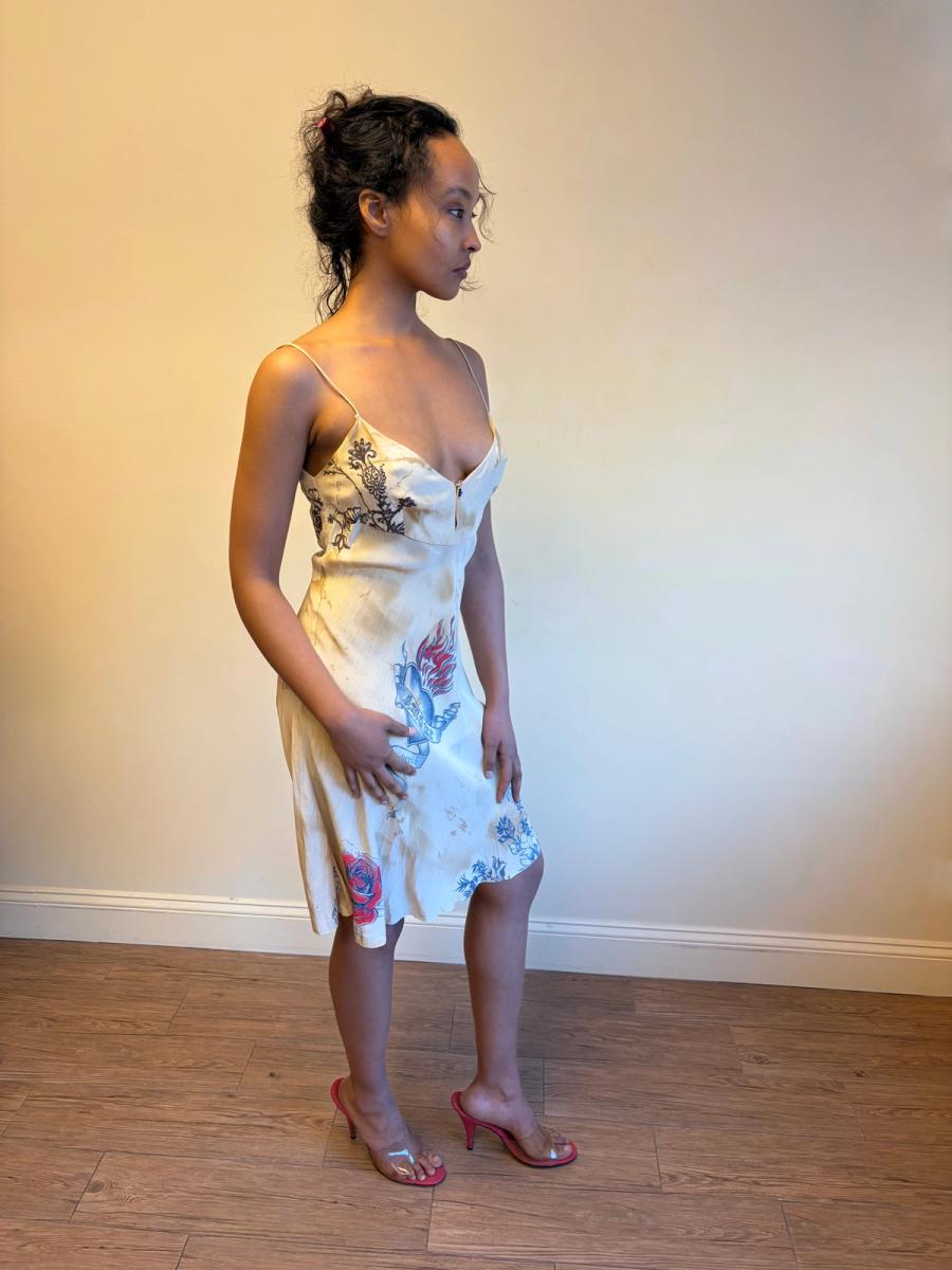 Roberto Cavalli Aged Tattoo Print Slip product image