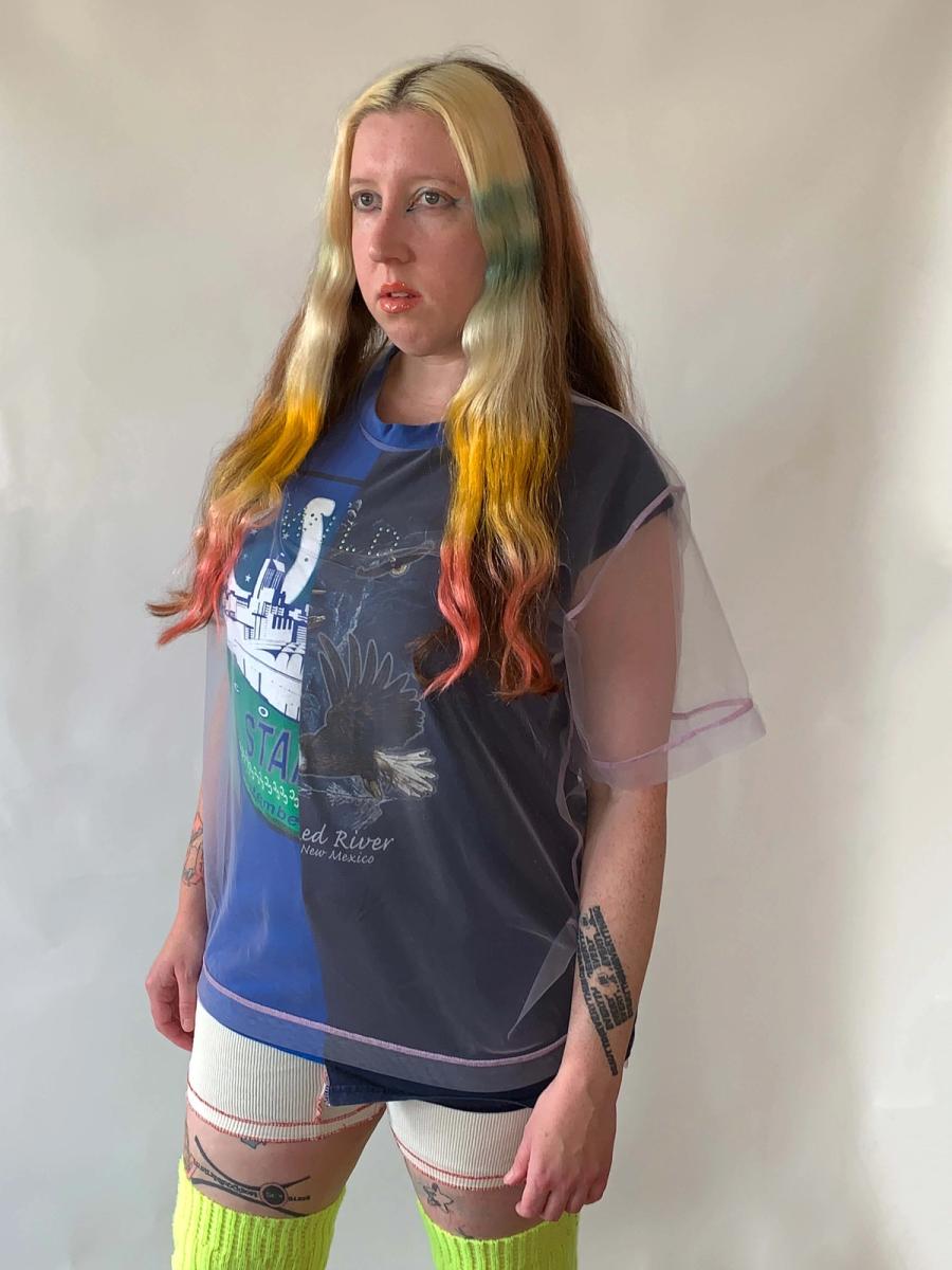 YEAH RIGHT! Deconstructed Mesh "Wild" T-shirt product image