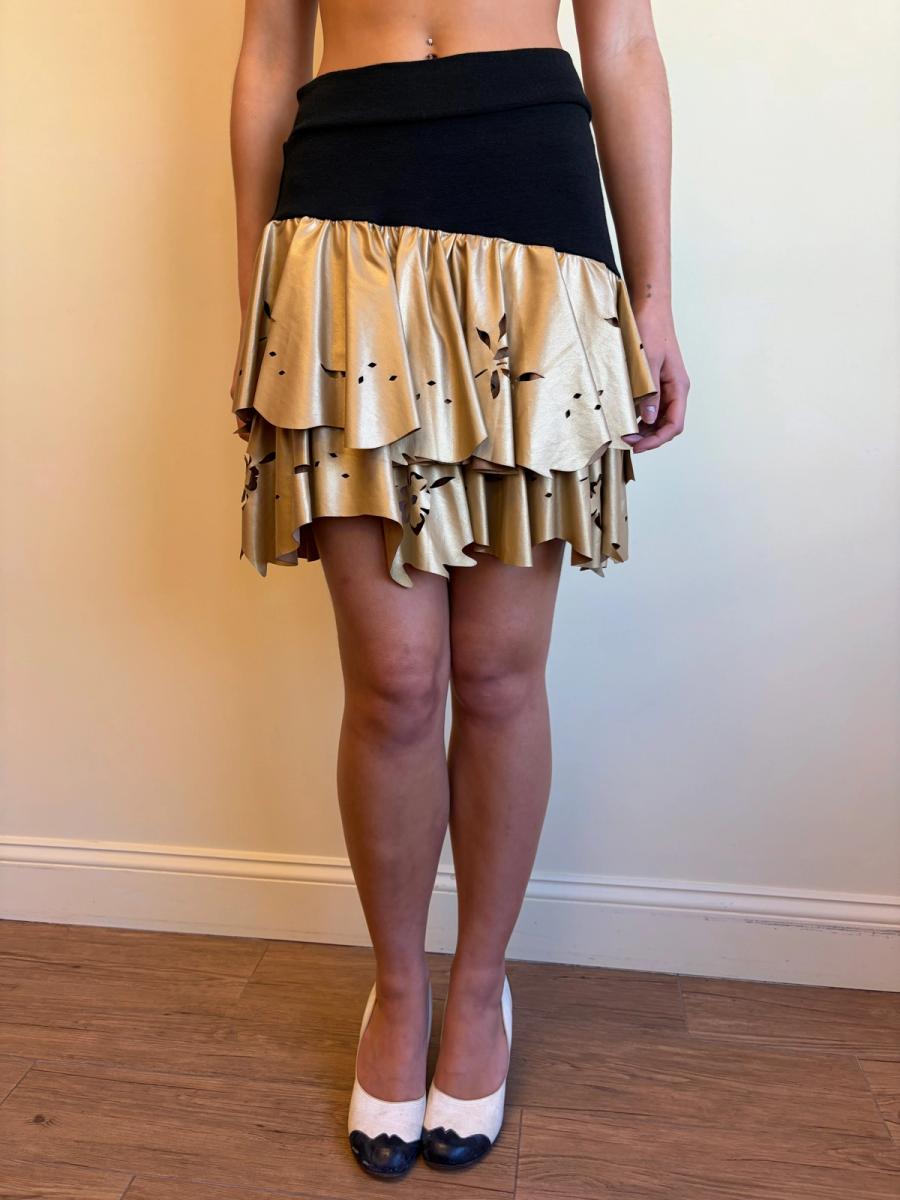 80s Yvan & Marzia Asymmetrical Gold Skirt product image