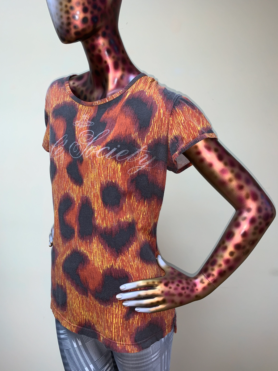 90s Vivienne Westwood 'Cafe Society' Cheetah Print T-shirt product image