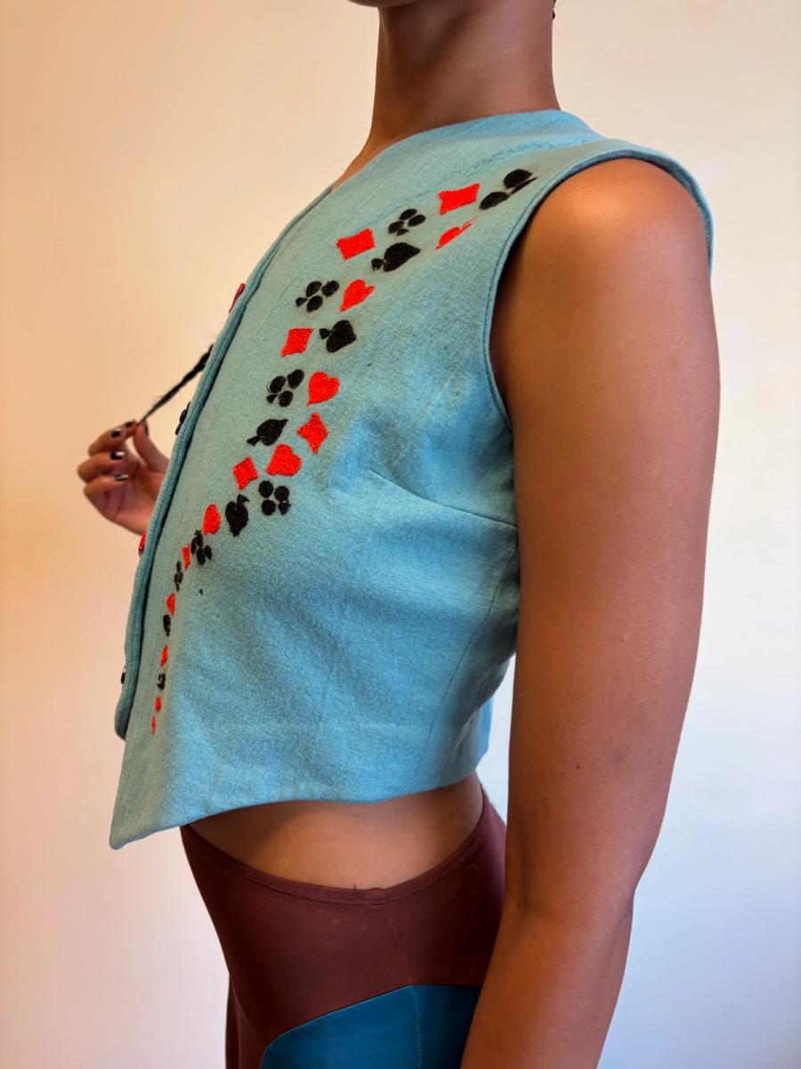 40s Playing Card Theme Embroidered Vest product image