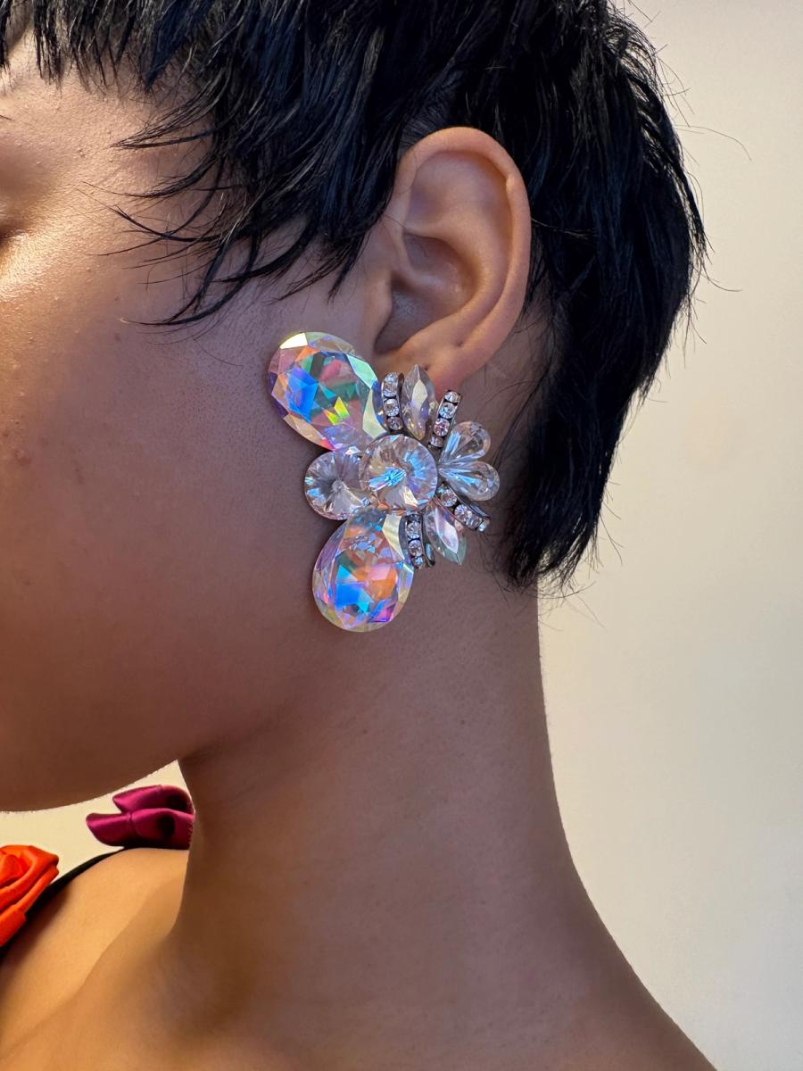 80s Wendy Gell Crystal Butterfly Earrings  product image