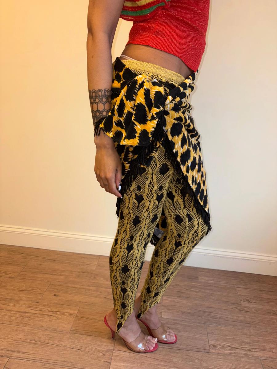 80s Yvan & Marzia Terrycloth Leopard Print Scarf product image