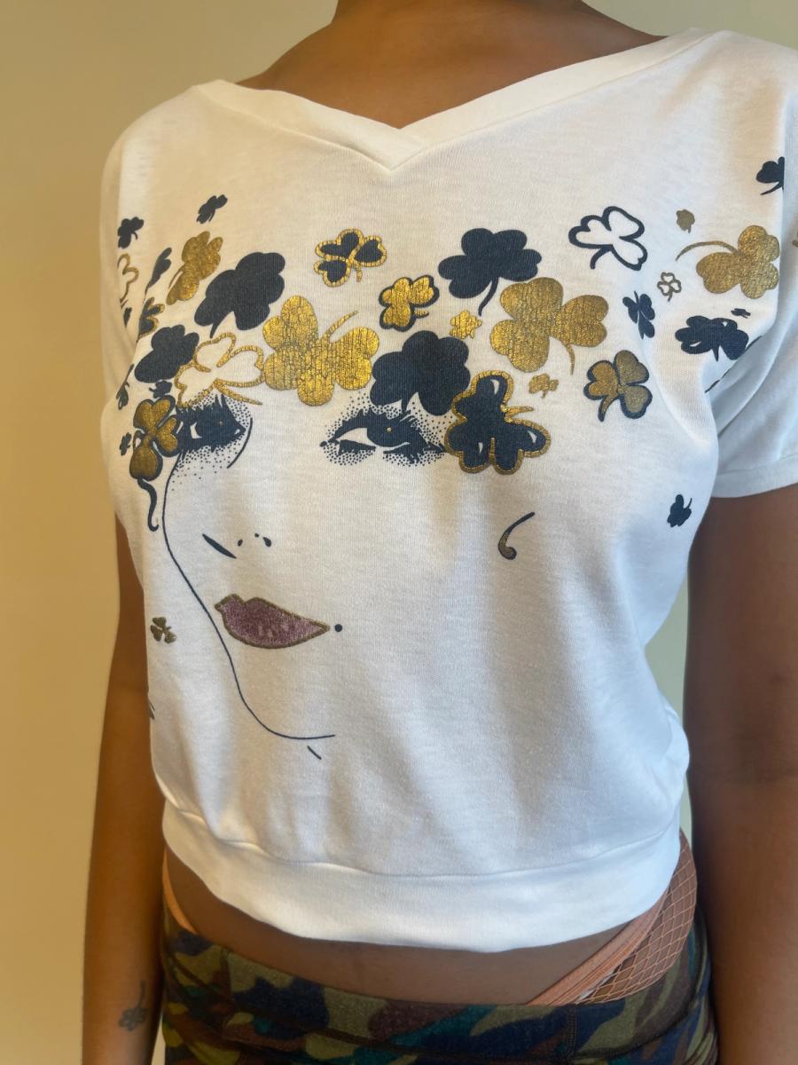 80s Krizia Woman With Shamrocks Shirt product image