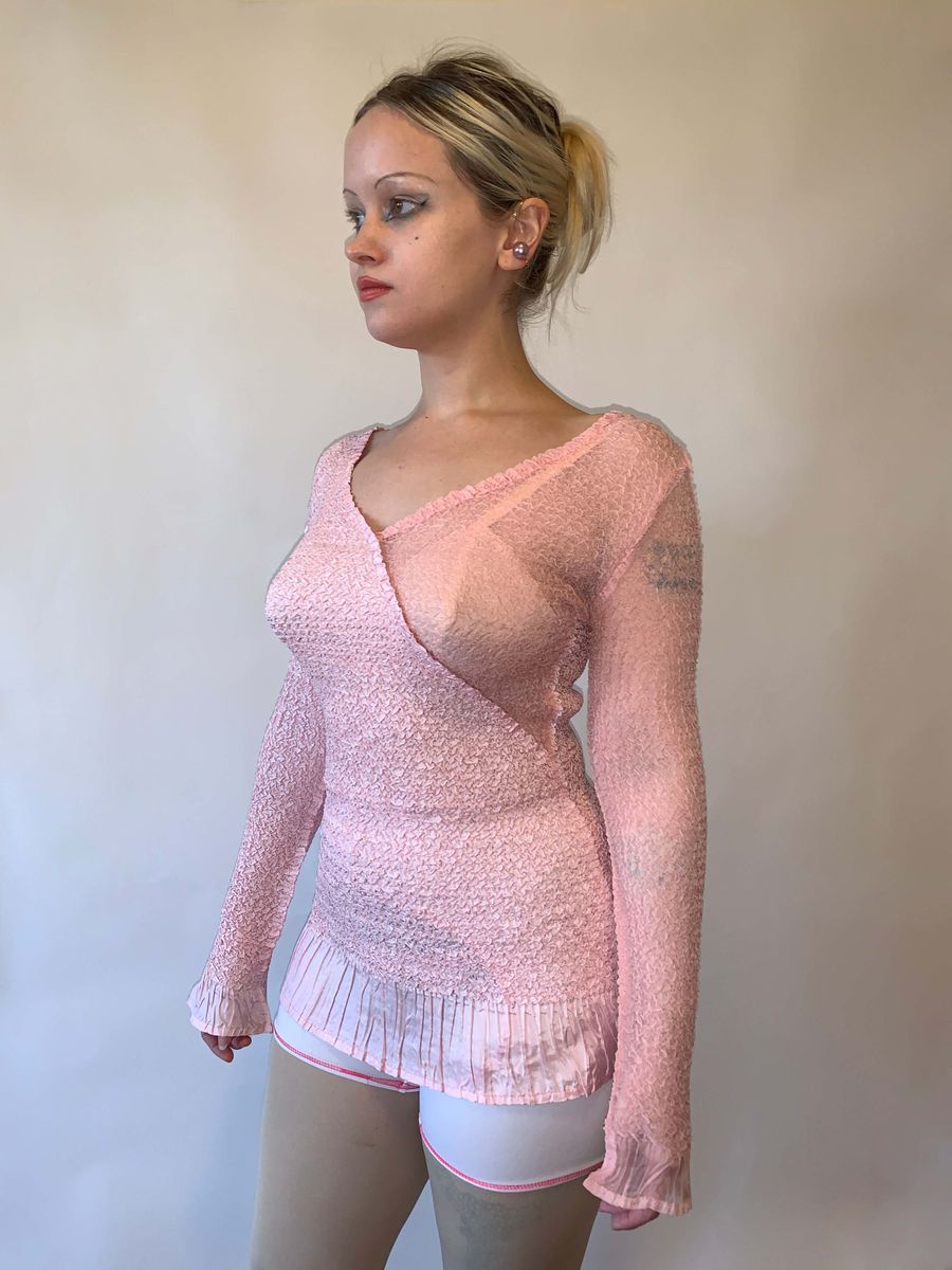 Yoshiki Hishinuma Crinkled Pink Top product image