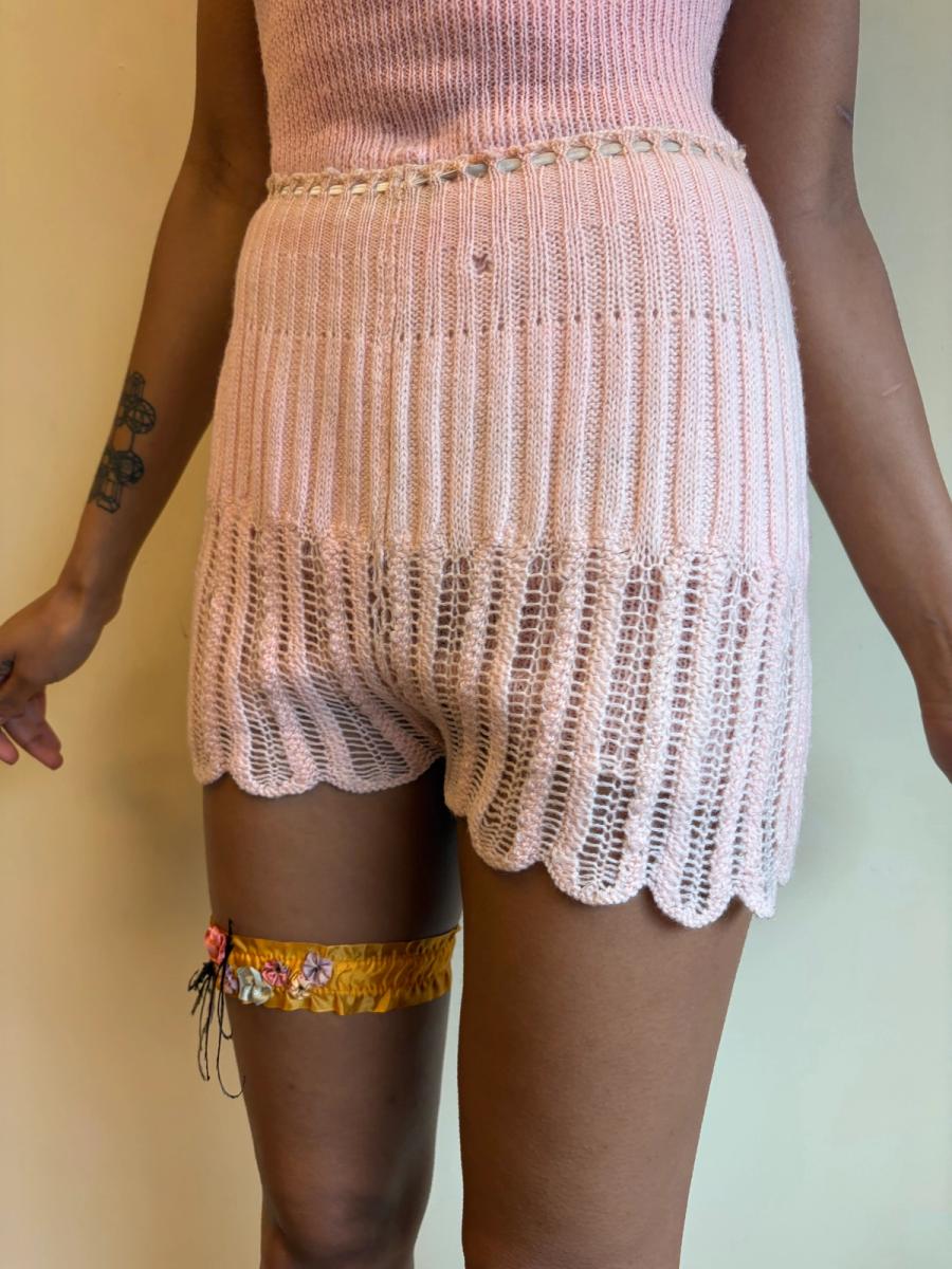 1930s French Handknit Scalloped Shorts product image