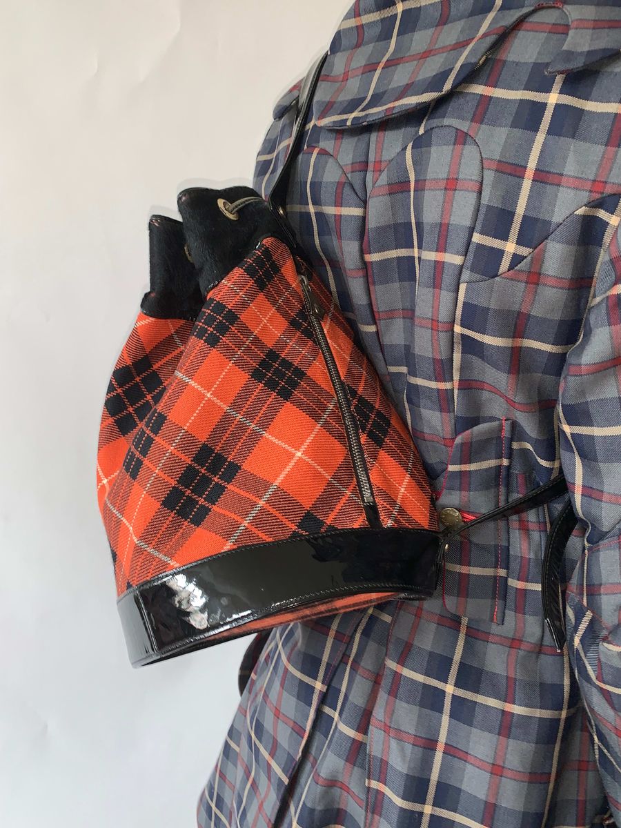 90s Vivienne Westwood Tartan Barrel Bag product image