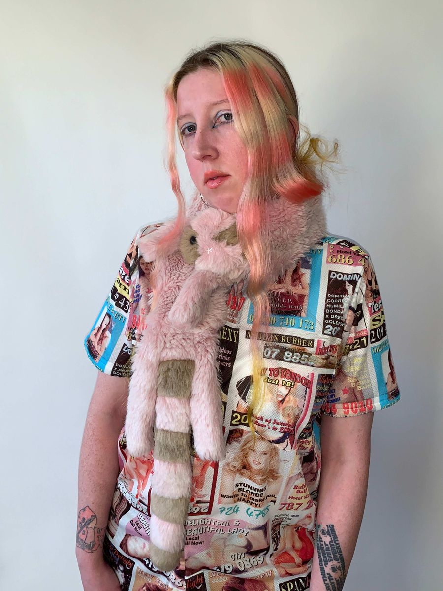 MILK Faux Fur Pink Animal Scarf product image