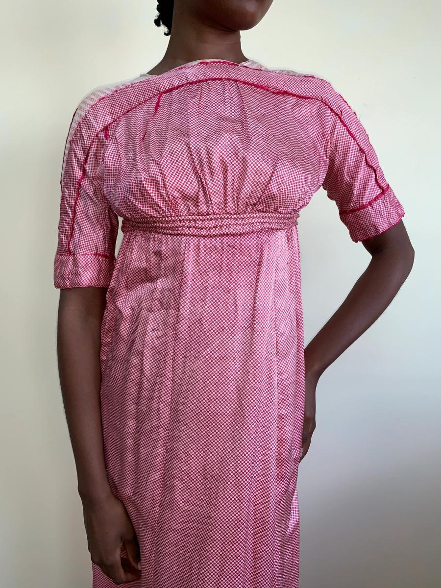 1910 Hot Pink Dotted Dress product image