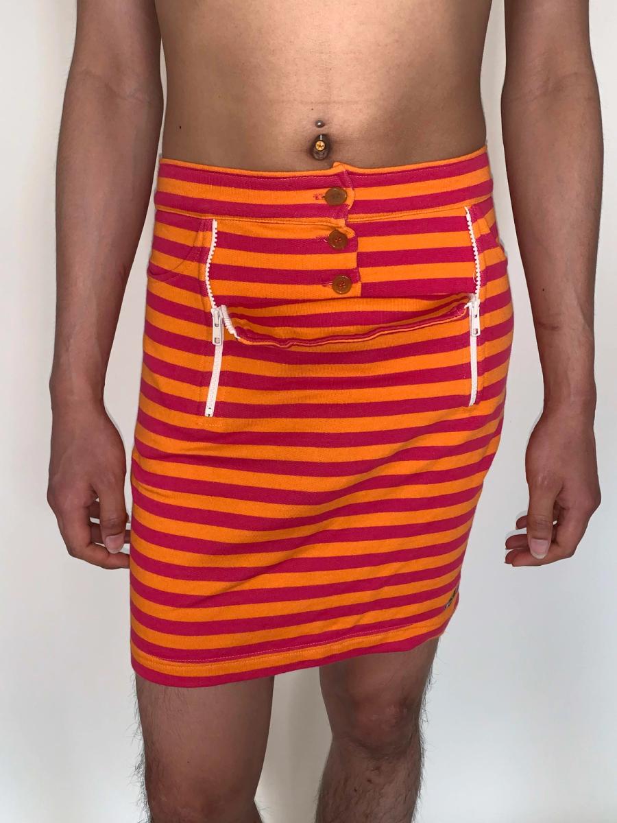 90s Vivienne Westwood Peekaboo Striped Skirt
