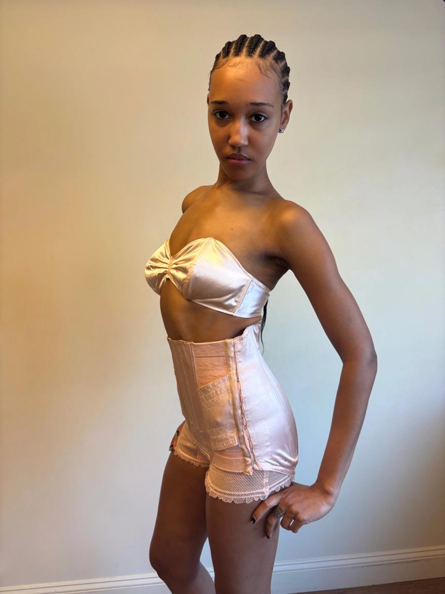 1930s Pink Satin Girdle product image