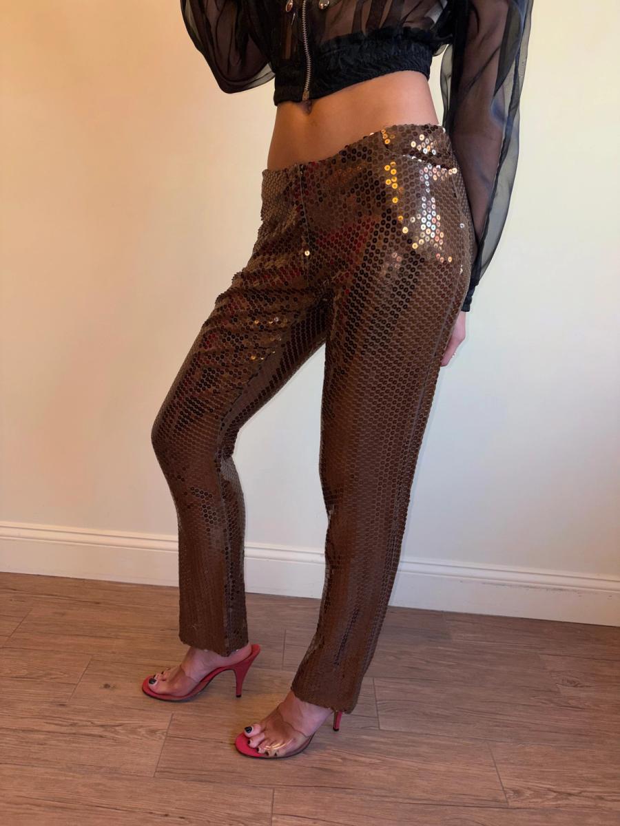 Paco Rabanne Brown Sequin Pants product image