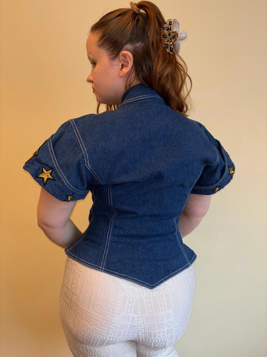 80s Claude Petin Denim Top product image