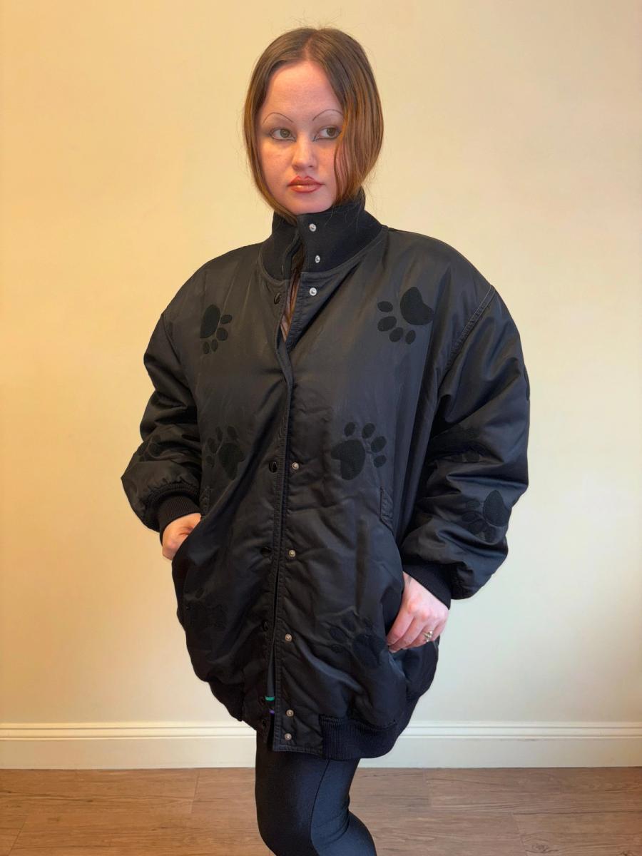 80s Iceberg Dalmatian Paw Print Bomber