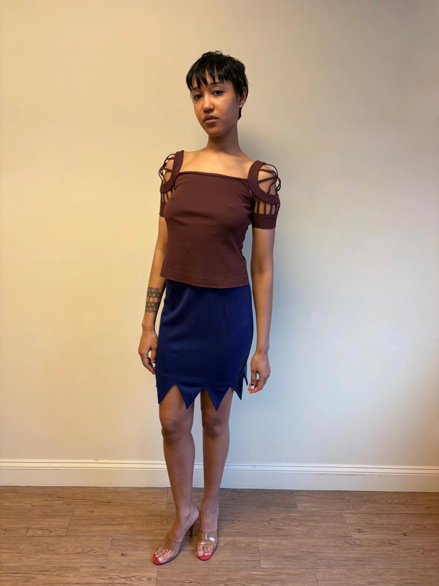 80s Sybilla Cutout Sleeve Top product image