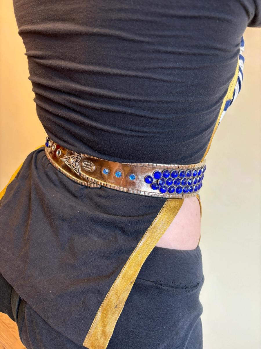 1980s Parisian Designed Blue Gem Encrusted Belt product image